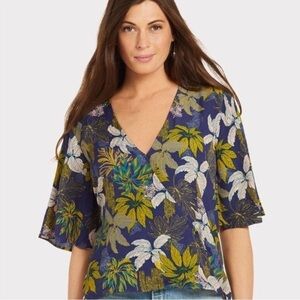 Nordstrom‎ Lost + Wander Wrap Tropical Print Top